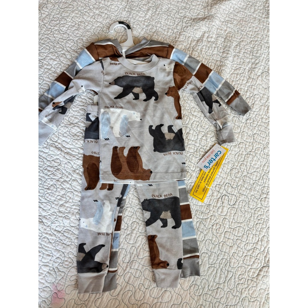 Carter's Just One You 4pc Pajama Set 18 Months Bear Print And Striped